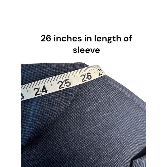 Hugo Boss Mens Navy Two-Button Blazer Jacket 46R Slim Fit Wool Blend Classic Sty - Picture 12 of 15